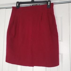 Vintage Briggs Red 100% Wool Top Pleat A Line Skirt Size 6
